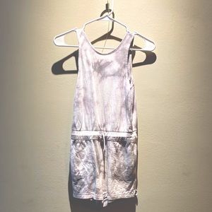 Athleta Girl grey and white and grey tie dye romper size 12